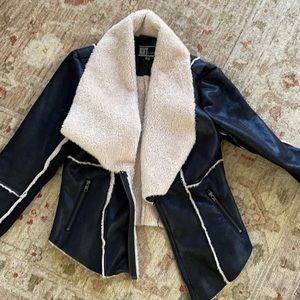 Womens faux leather bomber jacket